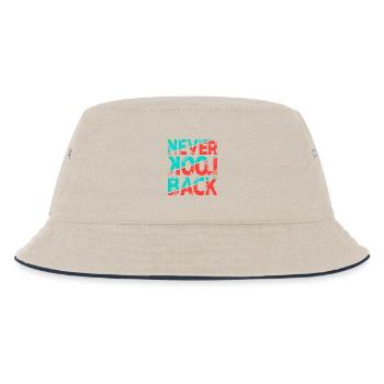 Never Look Back – Retro Typography Statement Design - Kids’ Bucket Hat - ecru/navy - Front