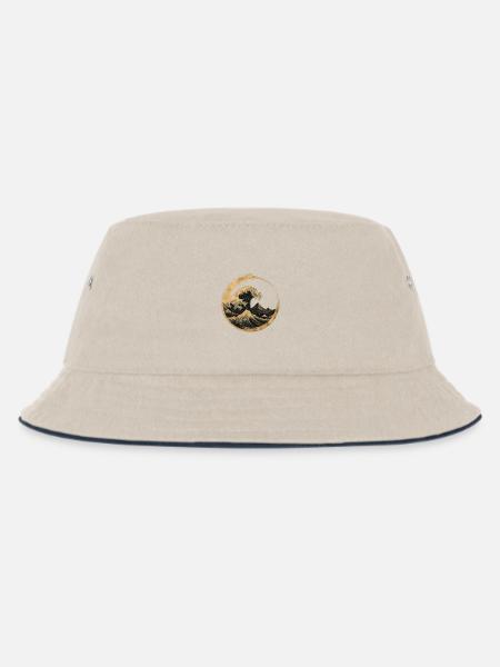 Zen Welle – Innere Stärke & Balance - Kinder Bucket Hat - Natur/Navy
