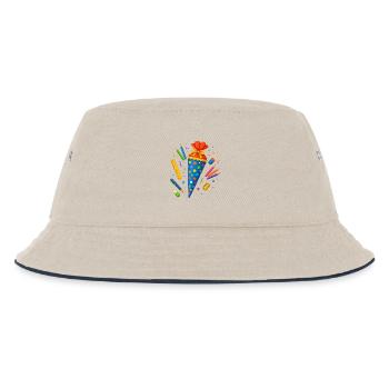 Cône d’école coloré avec les fournitures scolaires - Bob Enfant - blanc cassé/bleu marine - Devant