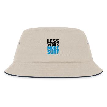 less work more surf - Kinder Bucket Hat - Natur/Navy - Vorne