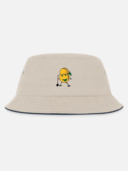 orange construction worker - Kids’ Bucket Hat - ecru/navy