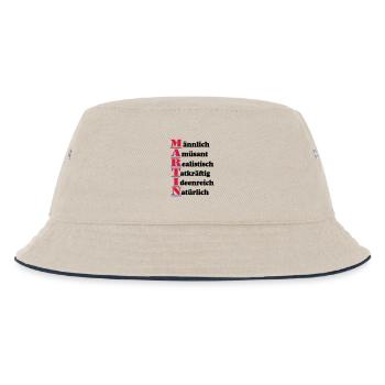 Martin ,Vorname,Namensschild,Name,Fun Shirt (25) - Kinder Bucket Hat - Natur/Navy - Vorne