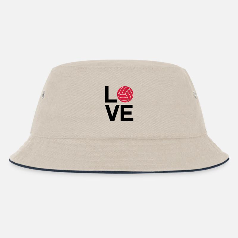 liebe, Volleyball - Kinder Bucket Hat - Natur/Navy