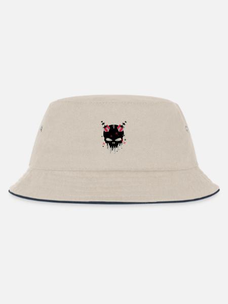 Teufel Skull mit Sternenhörner - Kinder Bucket Hat - Natur/Navy