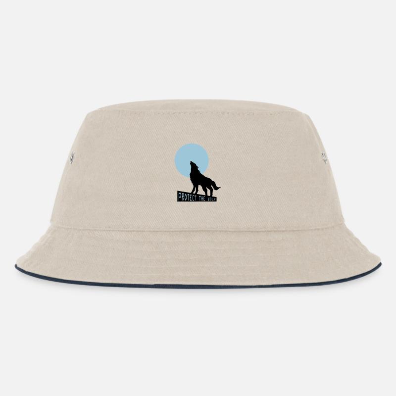 loup Wolf - Kinder Bucket Hat - Natur/Navy