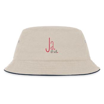 Ja ich will - Junggesellenabschied Braut Bräutigam - Kinder Bucket Hat - Natur/Navy - Vorne
