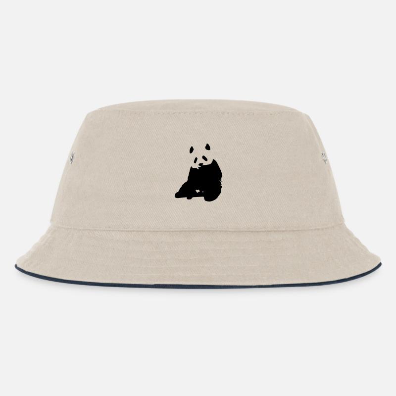 panda 3 - Kinder Bucket Hat - Natur/Navy