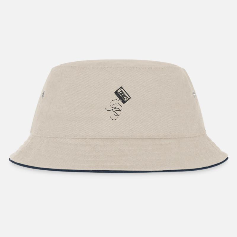 Compact Cassette - Kids’ Bucket Hat - ecru/navy