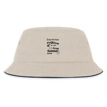 Frühling & Sommer Sprüche, Geschenk, Fun - Kinder Bucket Hat - Natur/Navy - Vorne