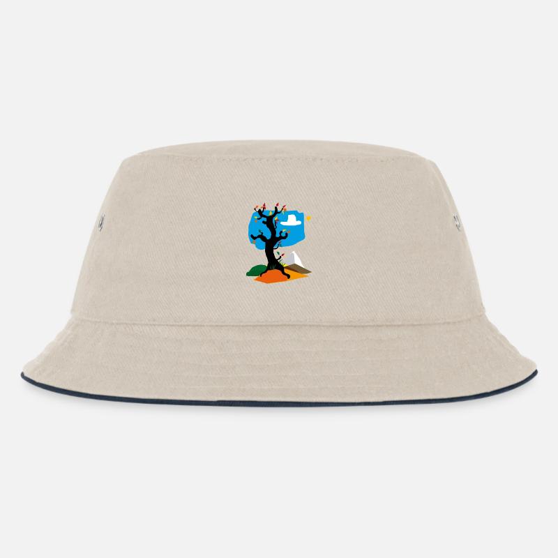 Baum im Herbst - Kinder Bucket Hat - Natur/Navy