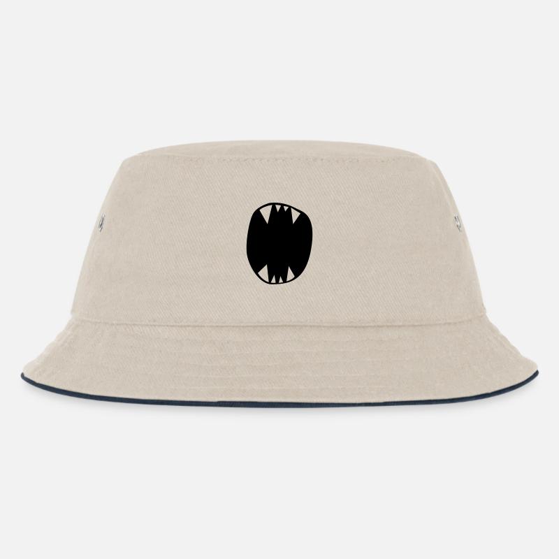 Monster Maul - Kinder Bucket Hat - Natur/Navy