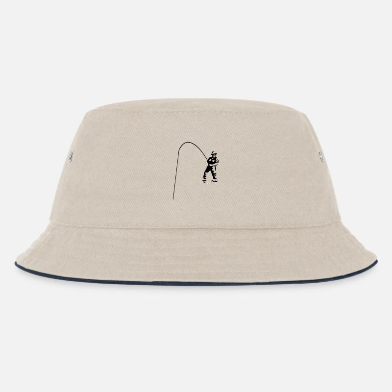 Angler - Kinder Bucket Hat - Natur/Navy