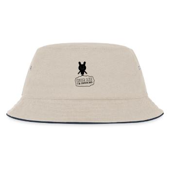 Hug Me - I´m Awesome - Kinder Bucket Hat - Natur/Navy - Vorne