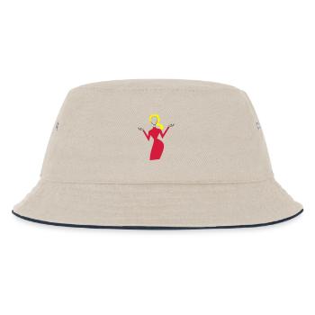 frau - Kinder Bucket Hat - Natur/Navy - Vorne