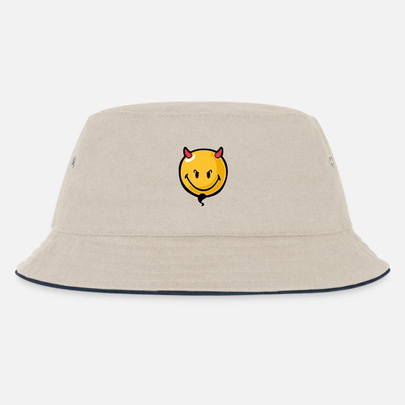 Smiley devil - Kids’ Bucket Hat - ecru/navy