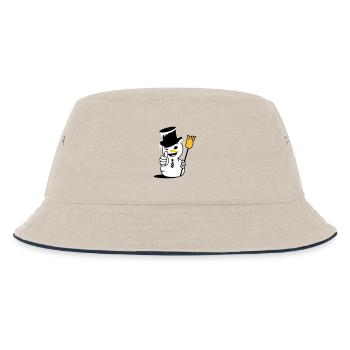 Cooler Schneemann mit Daumen nach oben - Kinder Bucket Hat - Natur/Navy - Vorne