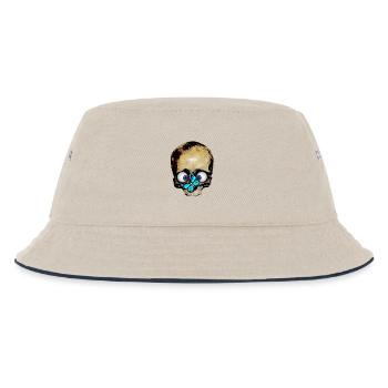 Totenkopf blauer Schmetterling / skull butterfly - Kinder Bucket Hat - Natur/Navy - Vorne