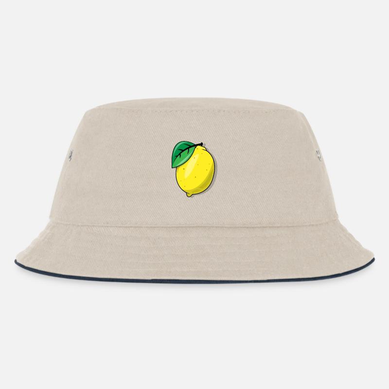 lemon - Kids’ Bucket Hat - ecru/navy