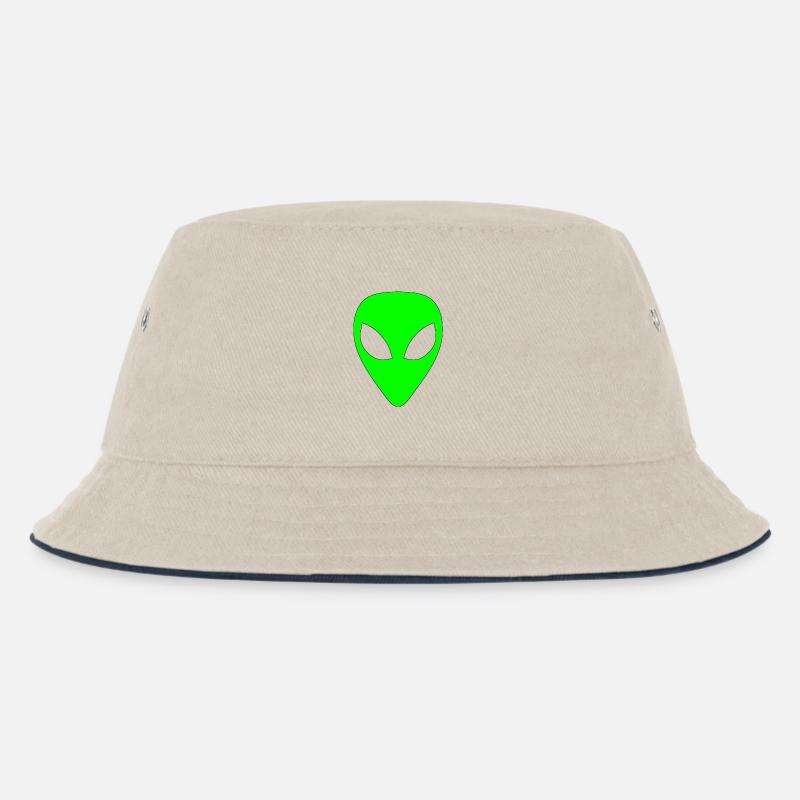 Alien - Hellgrün - Kinder Bucket Hat - Natur/Navy