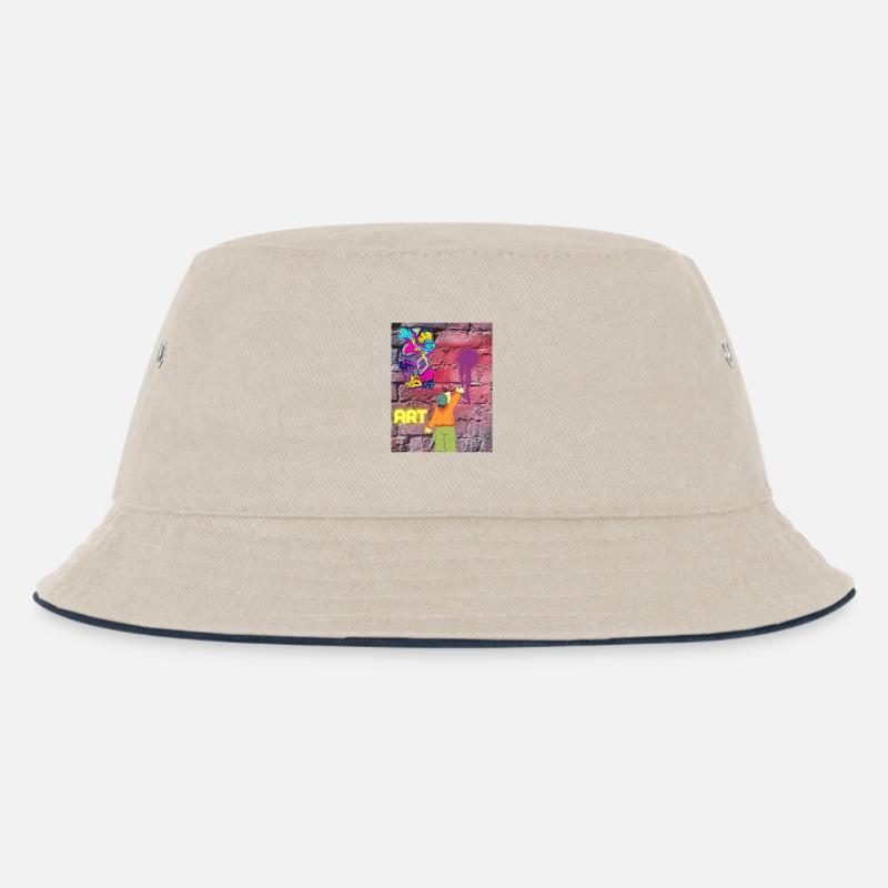 Graffiti ART - Kinder Bucket Hat - Natur/Navy