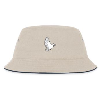 White pigeon carrier pigeon ornamental pigeon or dove of peace - Kids’ Bucket Hat - ecru/navy - Front