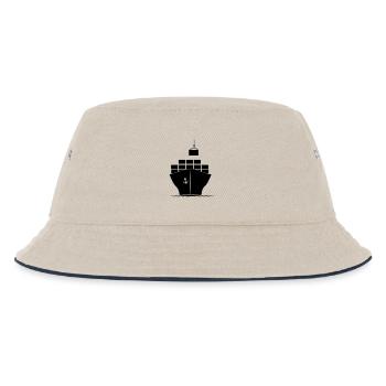 Sea container boat with crane loading - Kids’ Bucket Hat - ecru/navy - Front