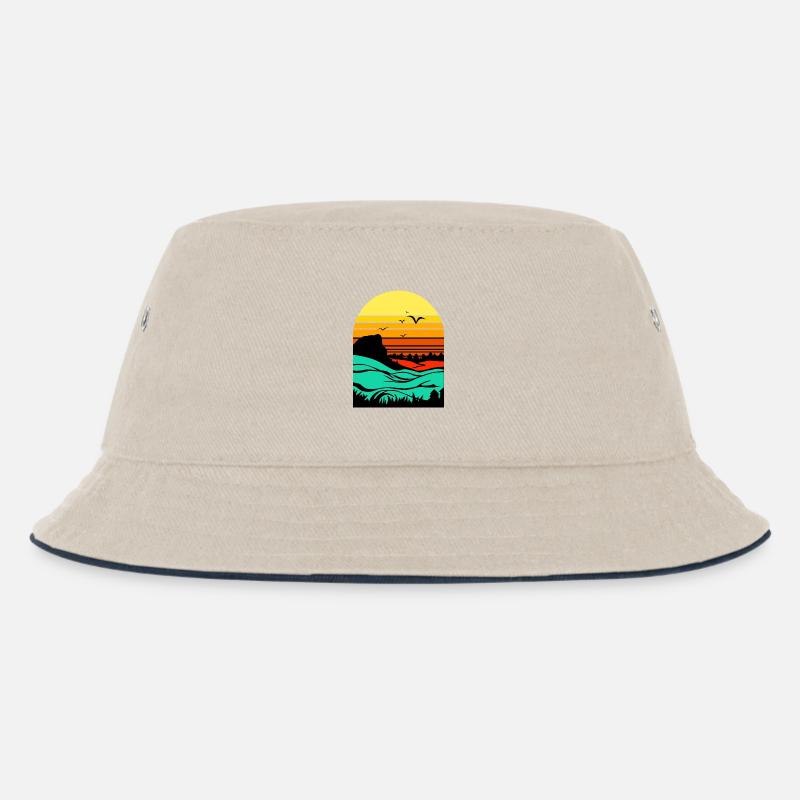 Abendrot - Kinder Bucket Hat - Natur/Navy