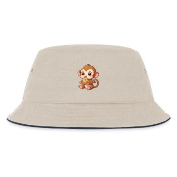 Monkey Bicycle Funny Cyclist Animals Adventure - Kids’ Bucket Hat - ecru/navy - Front