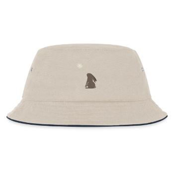 Magical Wiccan Hare and Pentacle Moon - Kids’ Bucket Hat - ecru/navy - Front