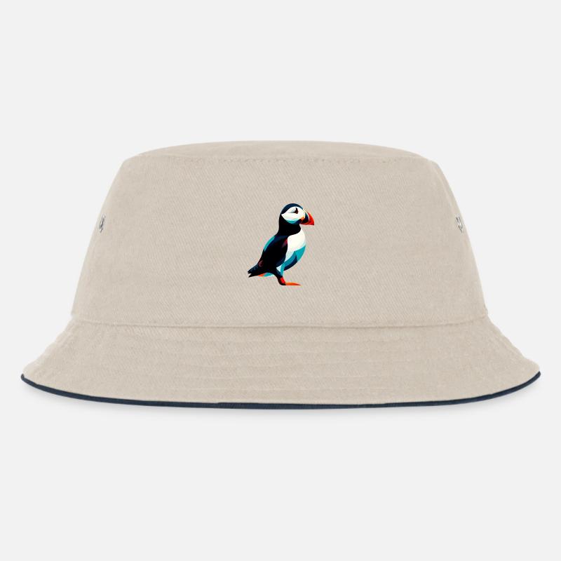 Papageitaucher - Kinder Bucket Hat - Natur/Navy