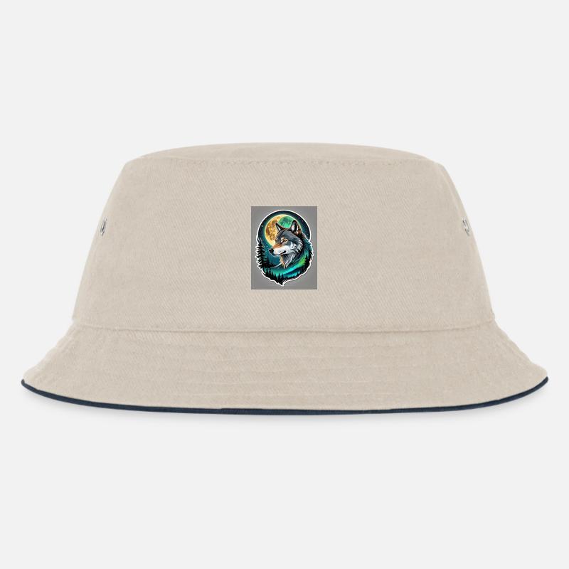 Mondwald-Wolfensiegel - Kinder Bucket Hat - Natur/Navy