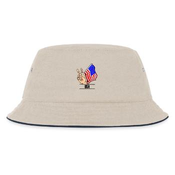 Drapeau des États-Unis, signe de paix, texte des États-Unis - Bob Enfant - blanc cassé/bleu marine - Devant