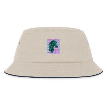 Neon Horse Sculpture in Retro Futurism - Kids’ Bucket Hat - ecru/navy - Front