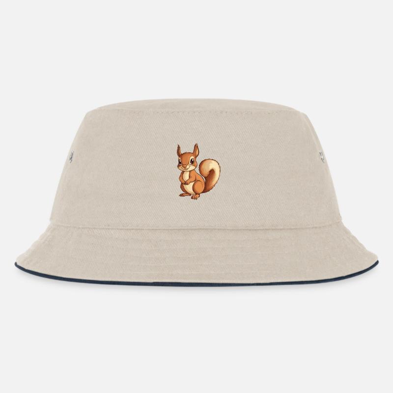 Squirrel - Kids’ Bucket Hat - ecru/navy
