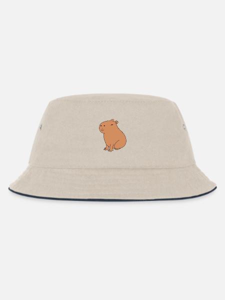Fröhliches Capybara - Kinder Bucket Hat - Natur/Navy