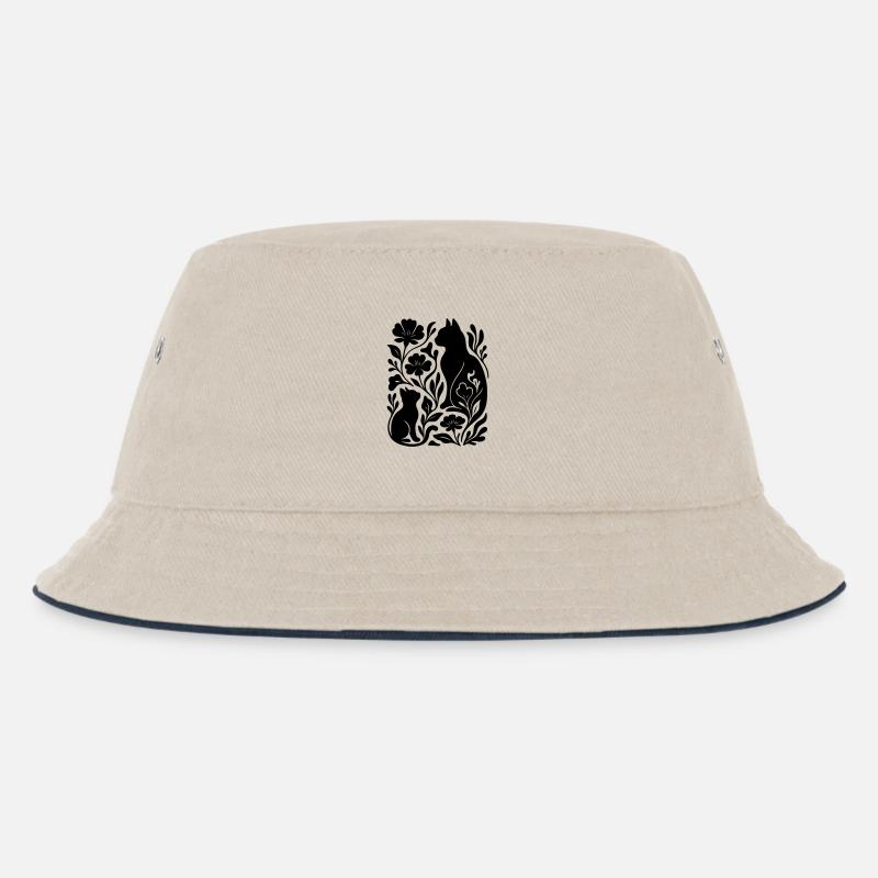 Abstraktes Spiel Katzen - Kinder Bucket Hat - Natur/Navy