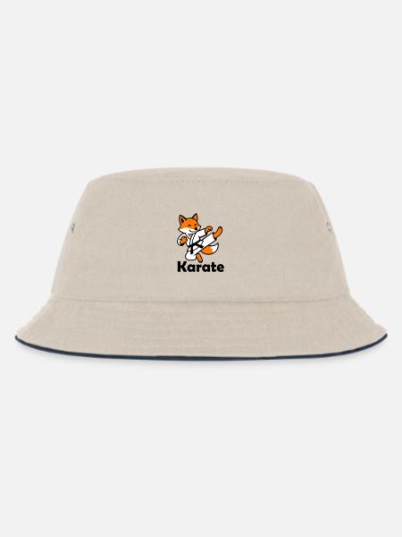 Karate Fuchs - Kinder Bucket Hat - Natur/Navy