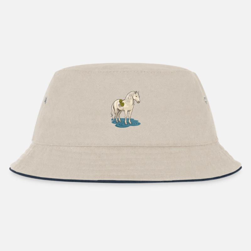 Das Bachpferd - Kinder Bucket Hat - Natur/Navy