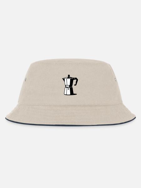 Espresso Kanne - Kinder Bucket Hat - Natur/Navy