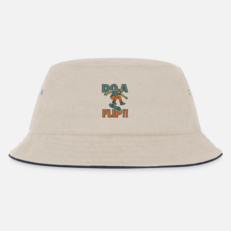 Machen Sie einen Flip DO - Kinder Bucket Hat - Natur/Navy