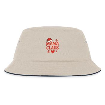 Mama Claus Weihnachtsdesign - Kinder Bucket Hat - Natur/Navy - Vorne