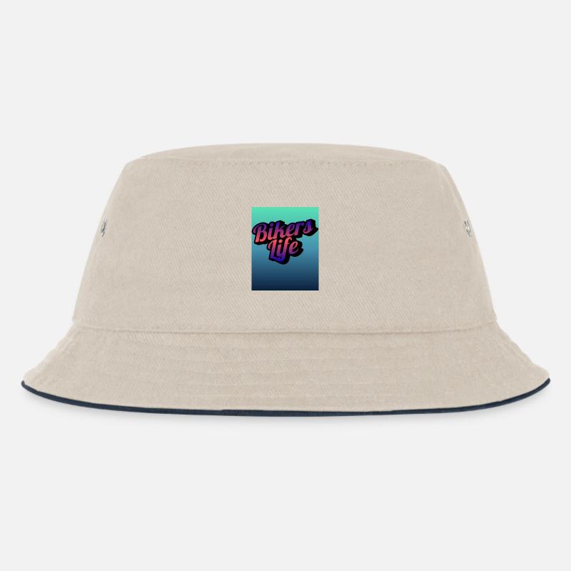 Biker Lebensgradient - Kinder Bucket Hat - Natur/Navy