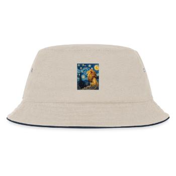 Lion Van Gogh - Kids’ Bucket Hat - ecru/navy - Front