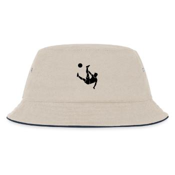 Overhead kick soccer goal scorer vector - Kids’ Bucket Hat - ecru/navy - Front
