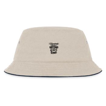 Witziges Bürohumor Meeting E-Mail Design - Kinder Bucket Hat - Natur/Navy - Vorne