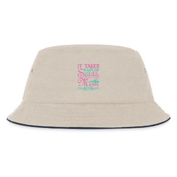 Es braucht Funkel, um ein Cheer Mom-Shirt zu sein - Kinder Bucket Hat - Natur/Navy - Vorne