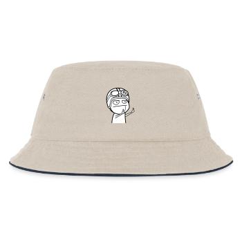 Meme mit Mopedhelm (Farben änderbar) - Kinder Bucket Hat - Natur/Navy - Vorne