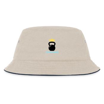 Kugelhantel Krone Train Hard - Kinder Bucket Hat - Natur/Navy - Vorne