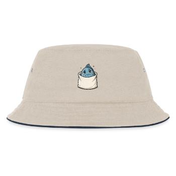 Meerestier fisch in Tasche traurig - Kinder Bucket Hat - Natur/Navy - Vorne