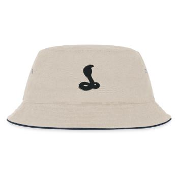 Kobra Silhouette Schlange Maskottchen eSport - Kinder Bucket Hat - Natur/Navy - Vorne